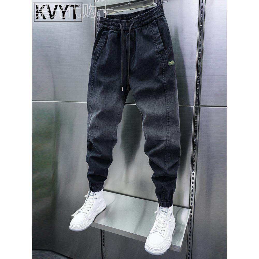 高端弹力束脚牛仔裤男士2025新款秋冬季加绒裤子男款休闲加厚长裤