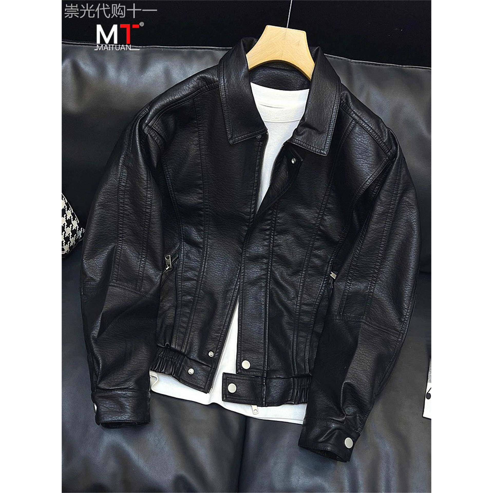 高端皮衣外套男士2025新款春秋冬季加绒加厚机车服休闲皮夹克男款