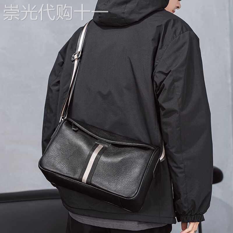 香港I.TGREG真皮男包男士斜挎包新款潮休闲大容量揹包牛皮单肩包