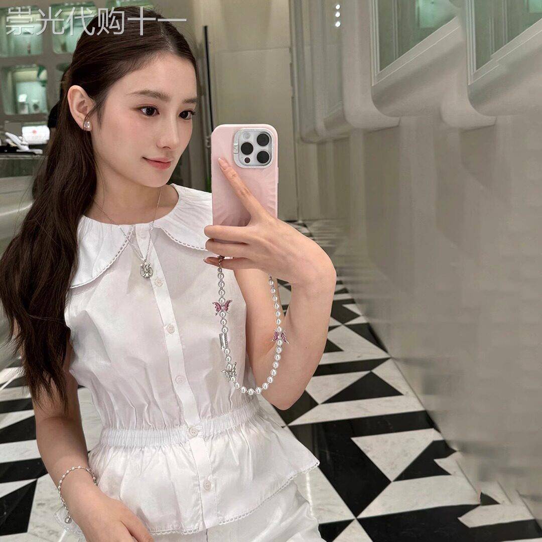 法式气质白色娃娃领无袖衬衫女2025夏季新款小众设计巨好看的上衣