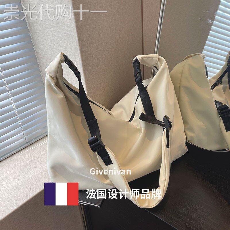 法国正品Givenivan 大容量旅行包女斜挎包学生背包布包运动健身包