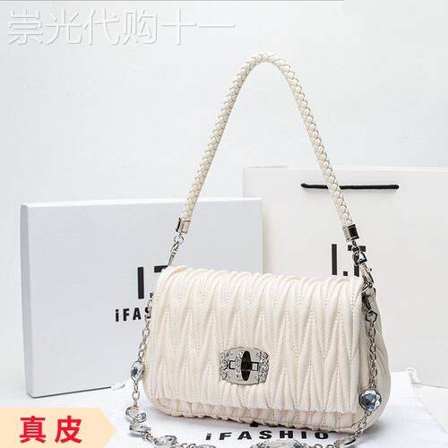 Canson Kоck专柜2025新款真皮女包水钻链条包单肩包斜挎包小方包