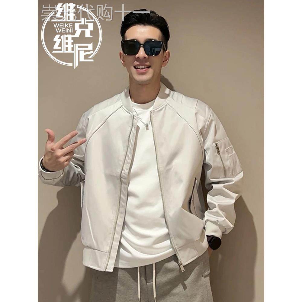 飞行员夹克男秋季美式潮牌痞帅宽松工装外套高级感休闲短款棒球服