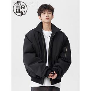 飞行员夹克外套男士秋冬美式潮牌高街痞帅休闲宽松夹棉加厚棒球服