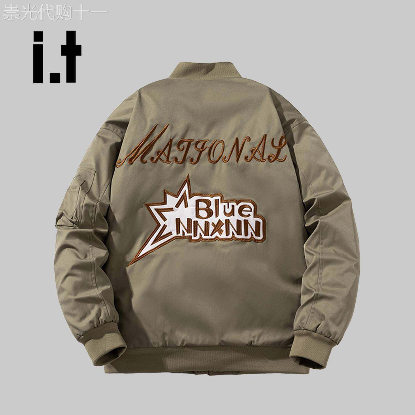 香港it潮牌后背刺绣字母棒球服夹克男女休闲百搭大码外套棉服上衣