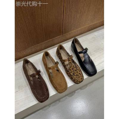 香港内增高玛丽珍小皮鞋女秋季2025新款方头豹纹棕色英伦时尚单鞋