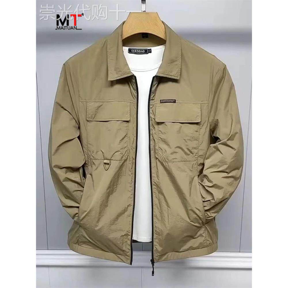 高端工装外套男士2025新款春秋冬季潮牌户外宽松翻领休闲夹克男款