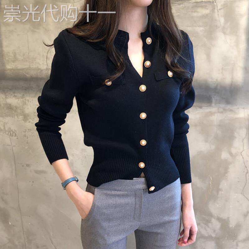 开衫外套女修身韩版2025新款短款毛衣春秋外穿覆古针织衫长袖上衣