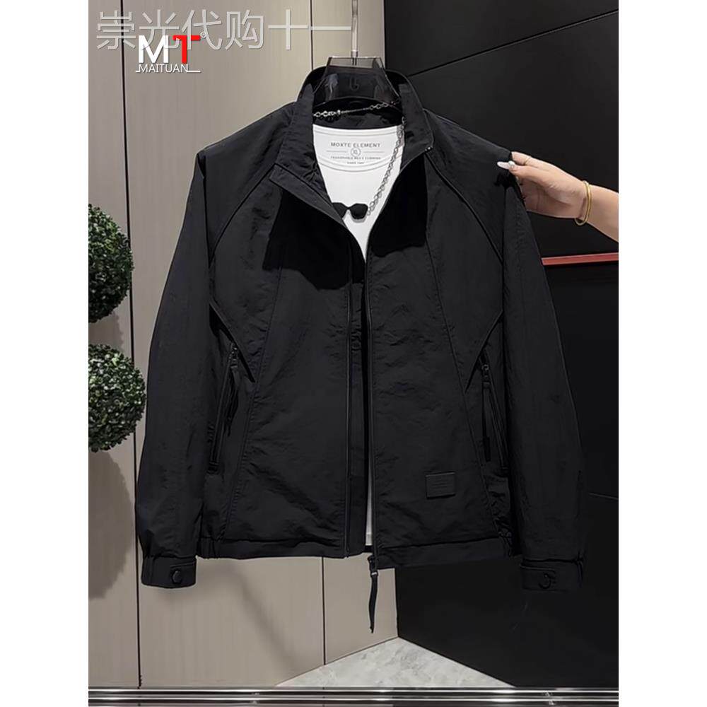 高端立领工装夹克外套男士2025新款春秋冬季痞帅宽松休闲上衣男款