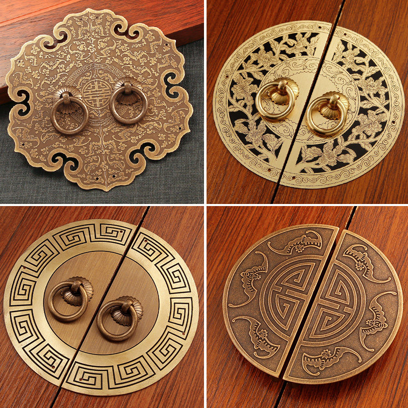 彷古拉手古铜色中式家具柜门衣柜橱柜覆古柜子圆形新中式门把手