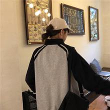 学生夹克嘻哈宽松拼色复古棒球服bf 运动外套女潮欧美ins休闲韩版