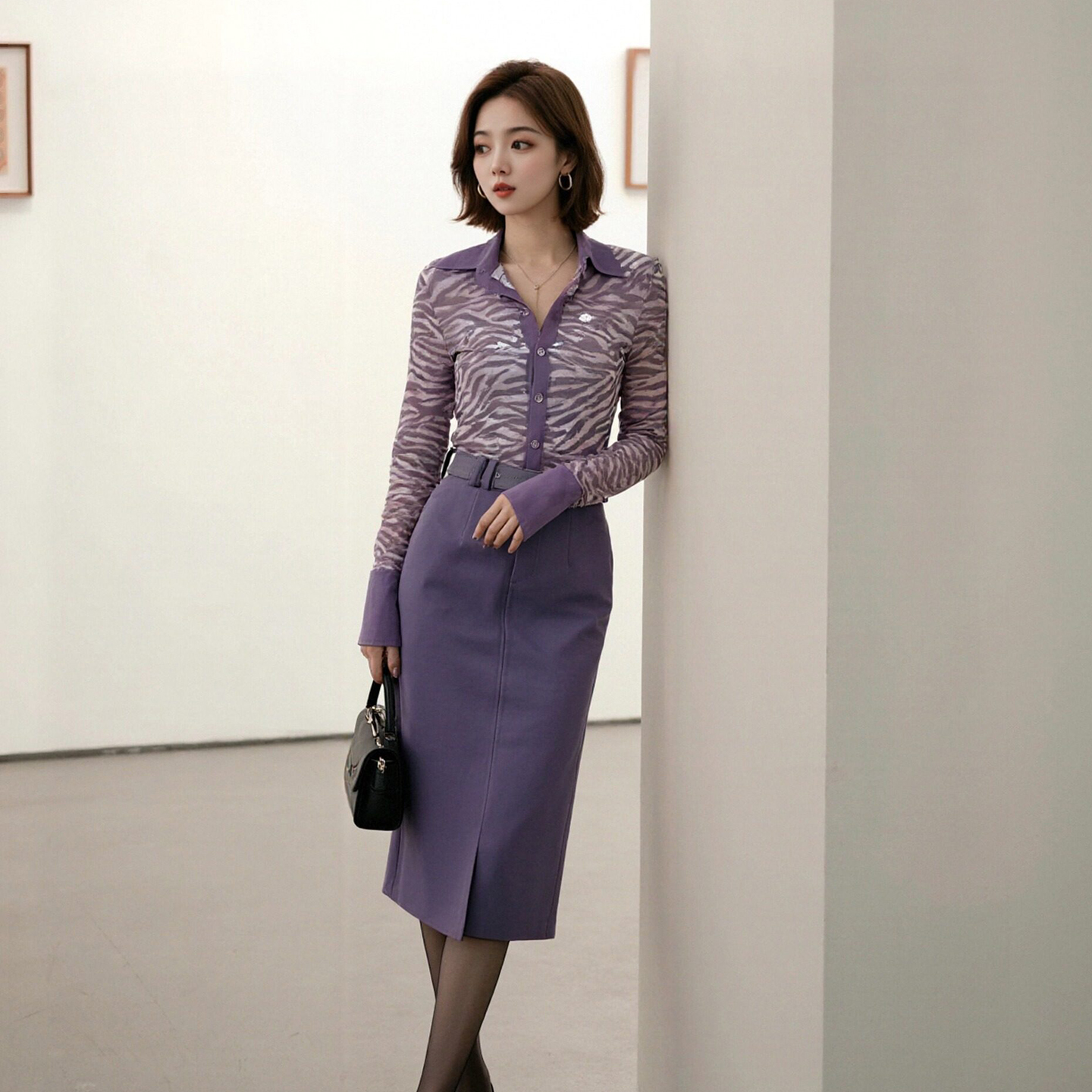 2026春季新款时尚设计休闲风侧开叉腰带装饰商务半身裙NNASSA,女装/女士精品,半身裙,淘宝优惠券,粉丝福利购,淘宝优惠卷