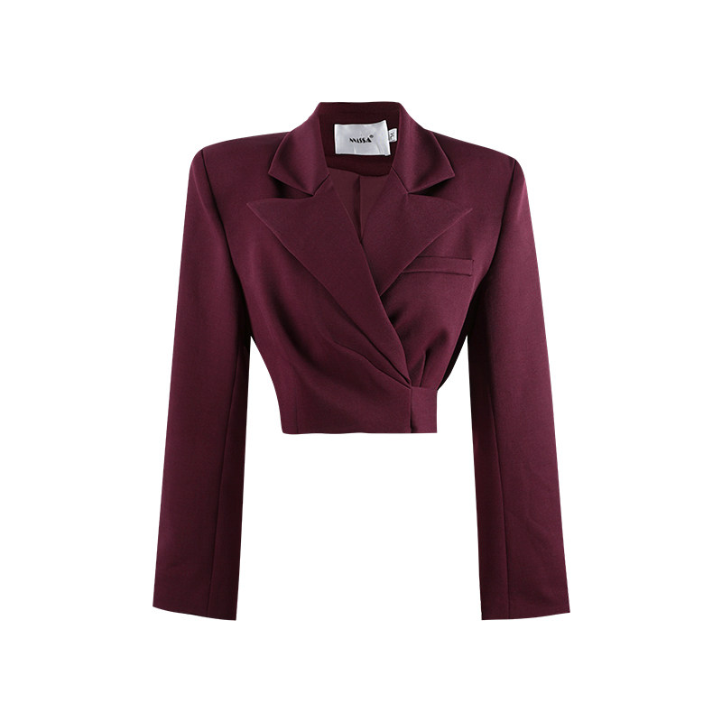 气质设计款绑带西装外套女短款