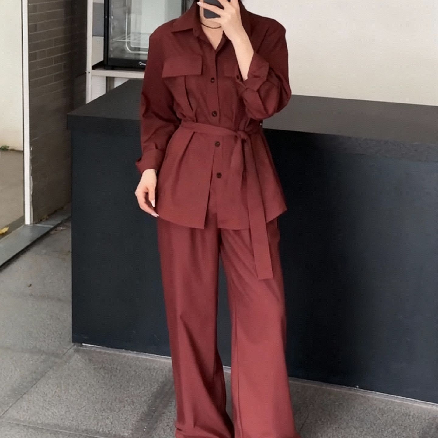 秋冬休闲衬衫女设计感小众上衣绑带衬衣宽松慵懒高级上衣 nnassa