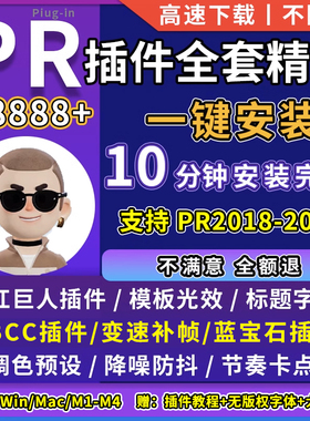 PR2025全套插件合集BCC蓝宝石转场红巨星调色降噪卡点补帧软件