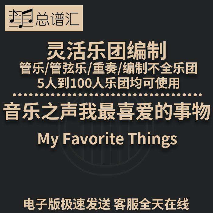音乐之声2.5级我最喜爱的事物灵活管乐管弦乐重奏总谱分谱 MP3