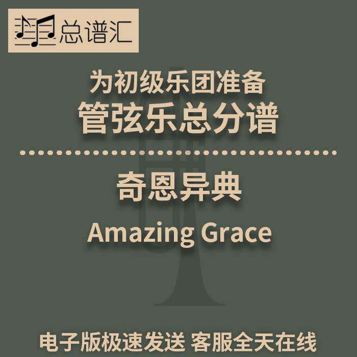 初级乐团2.5级 奇恩异典 管弦乐交响乐总谱分谱MP3 Amazing Grace