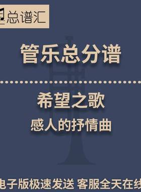 希望之歌 感人的抒情曲 3级管乐合奏总谱 分谱 总分谱 MP3