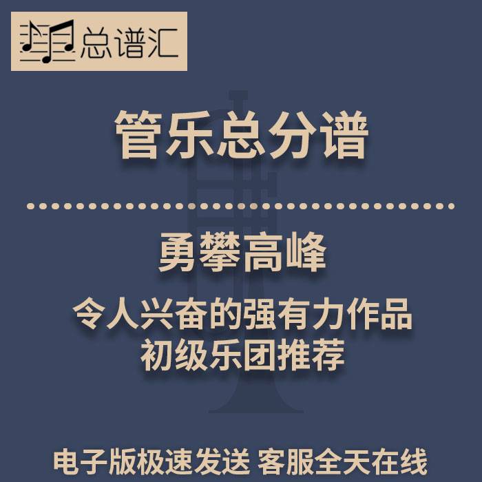 勇攀高峰 令人兴奋的强有力作品 初级乐团 1.5级管乐总谱 分谱MP3