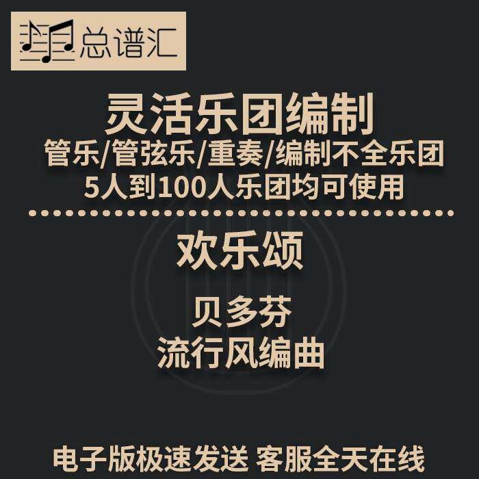欢乐颂 贝多芬 流行风编曲 2.5级 灵活乐团编制 管弦乐总分谱 MP3