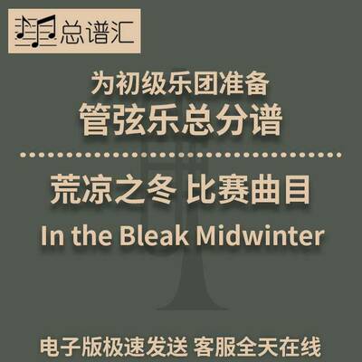 荒凉之冬In the Bleak Midwinter 3.5级管弦乐交响乐总谱分谱MP3