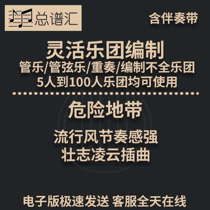 危险地带 流行风节奏强 壮志凌云插曲2级灵活乐团编管乐总分谱MP3