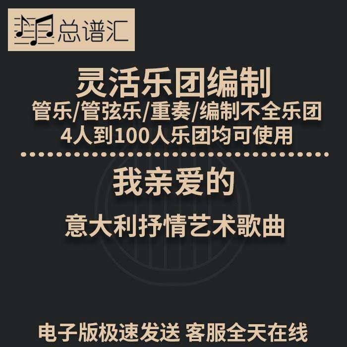 我亲爱的 意大利抒情艺术歌曲2.5级灵活乐团编制管弦乐总分谱MP3