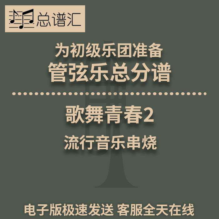 歌舞青春2 流行音乐串烧 初级乐团3.5级管弦乐总谱分谱总分谱MP3