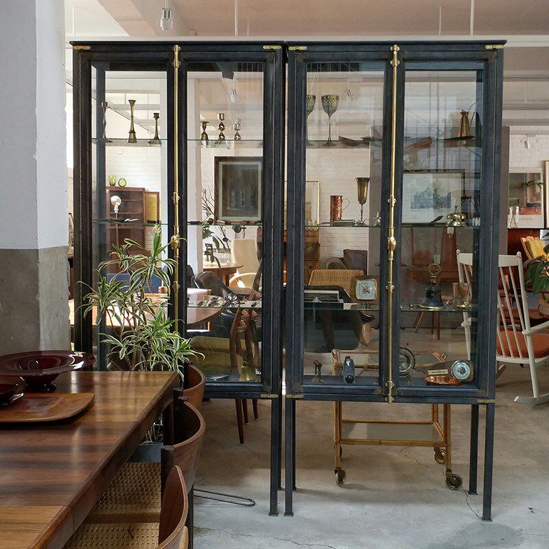 Industry Northern Europe Retro brass Iron art Glass door Display cabinet to ground Glass cabinet Lockin the Business/Office Furniture , Shelf/Showcase , Boutique Showcase/Showcase  category - from Buy2taobao.com to provide professional Taobao agent buy service
