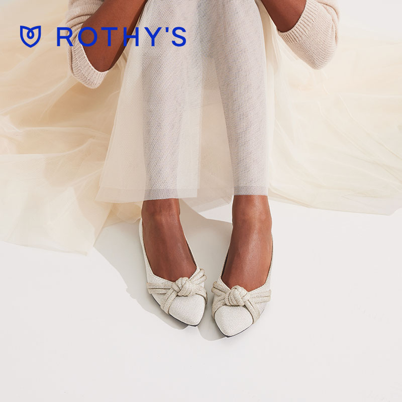 ROTHYS2024新款时尚优雅结尖头女鞋单鞋平底鞋王妃鞋璀璨钻石