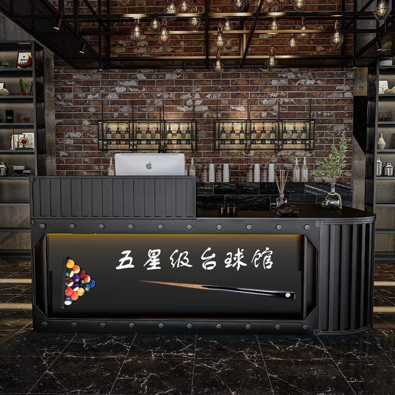 2025新loft工业风入户吧台收银台金属复古怀旧酒吧台服装店柜台接
