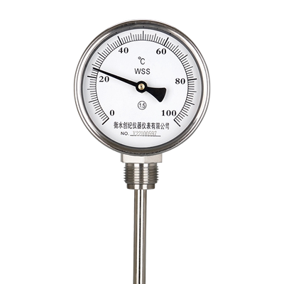 双金属温度计不锈钢加长探杆