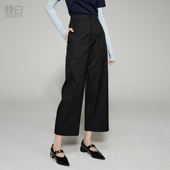 显瘦遮肉直筒裤 2026春经典 气质简约OL风格 晚白 高腰通勤休闲裤