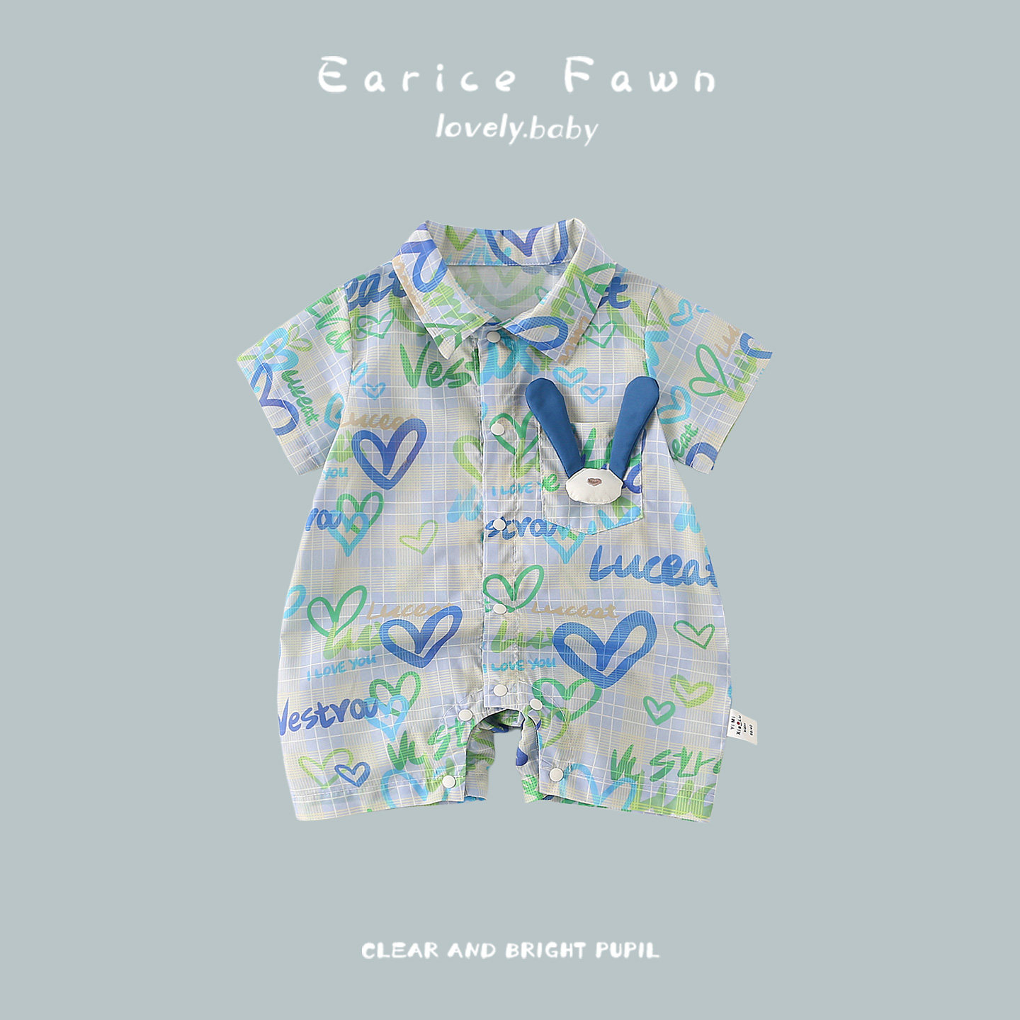 满月男婴夏季薄款哈衣宝宝夏天短袖连体衣百天周岁洋气爬爬服抱衣