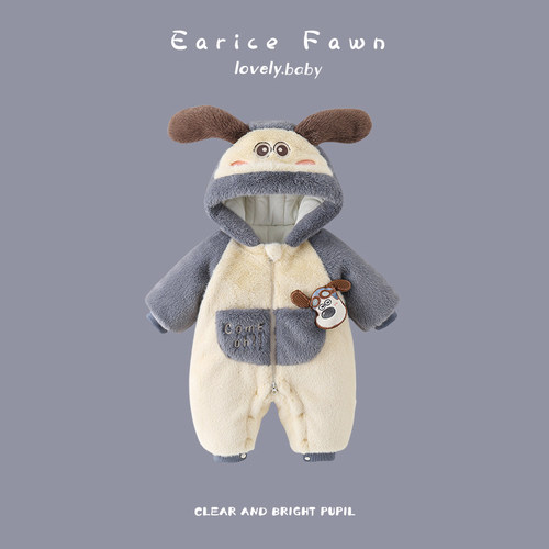 宝宝连体衣加棉加厚棉衣秋冬装