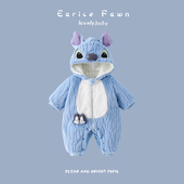 婴儿衣服冬季 宝宝加厚连体衣可爱洋气爬爬服外出夹棉棉衣超萌衣服