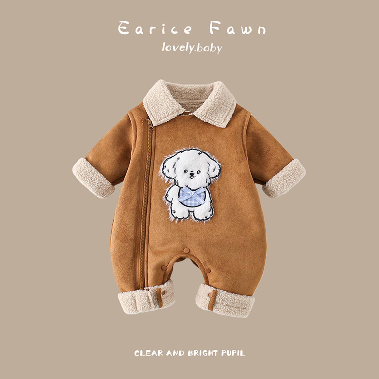 新生婴儿衣服秋冬装夹棉男女宝宝加厚连体衣爬服满月周岁外出棉衣