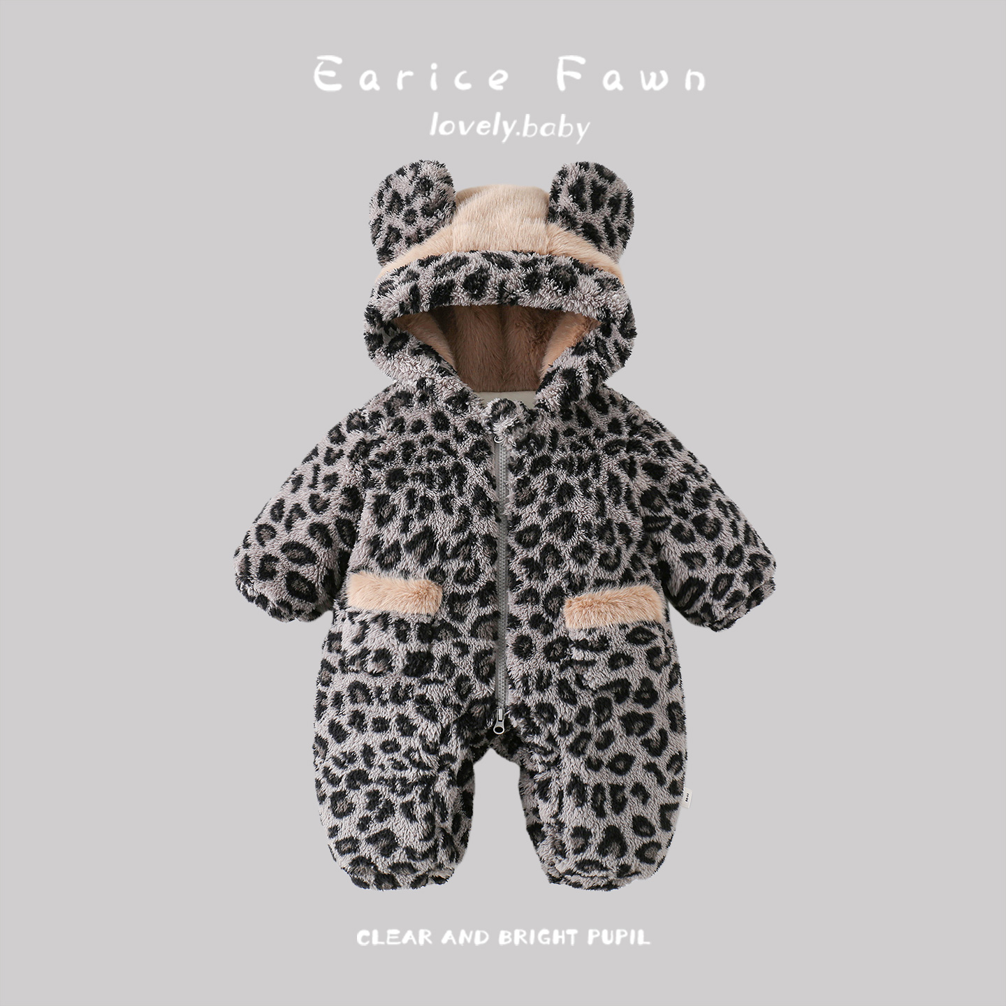 婴儿衣服冬季宝宝加厚连体衣外出可爱超萌爬爬服满月百天保暖棉衣