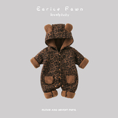 婴儿衣服冬季 宝宝超萌连体衣满月百天爬爬服外出可爱加棉加厚棉衣