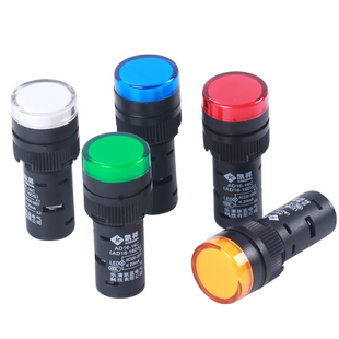 LED工作指示灯 电源信号灯AD16-16C 红黄绿蓝色16mm 12V24V220V