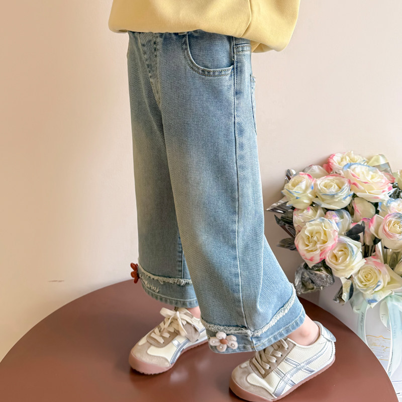 女小童牛仔裤春秋小脚裤甜美潮流女宝搭配早秋萌娃网红中小童潮童