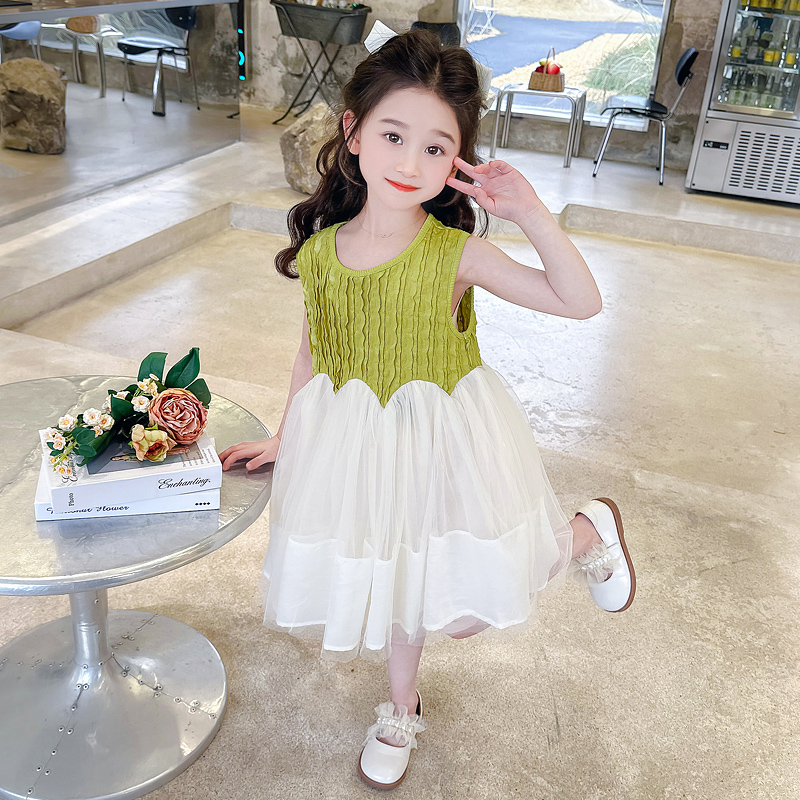 女童连衣裙纱裙夏新简约休闲儿童新款潮范流行潮服夏天服装潮款