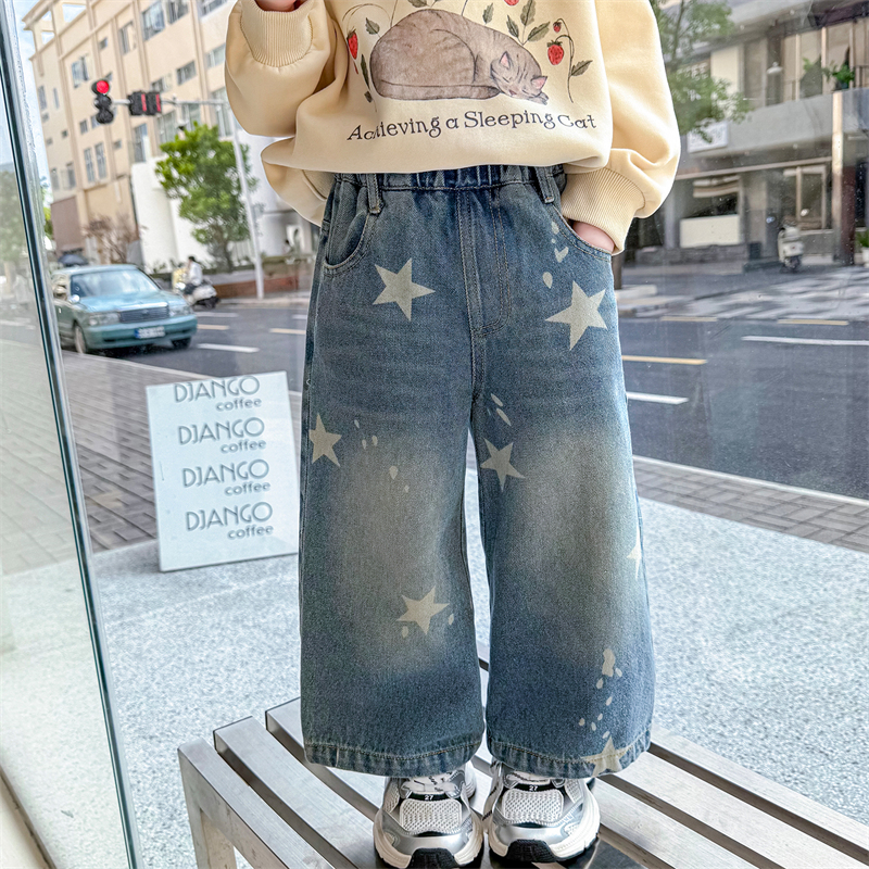 牛仔裤女2025新款儿童穿搭秋款超好看女生服饰秋天潮宝甜酷网红