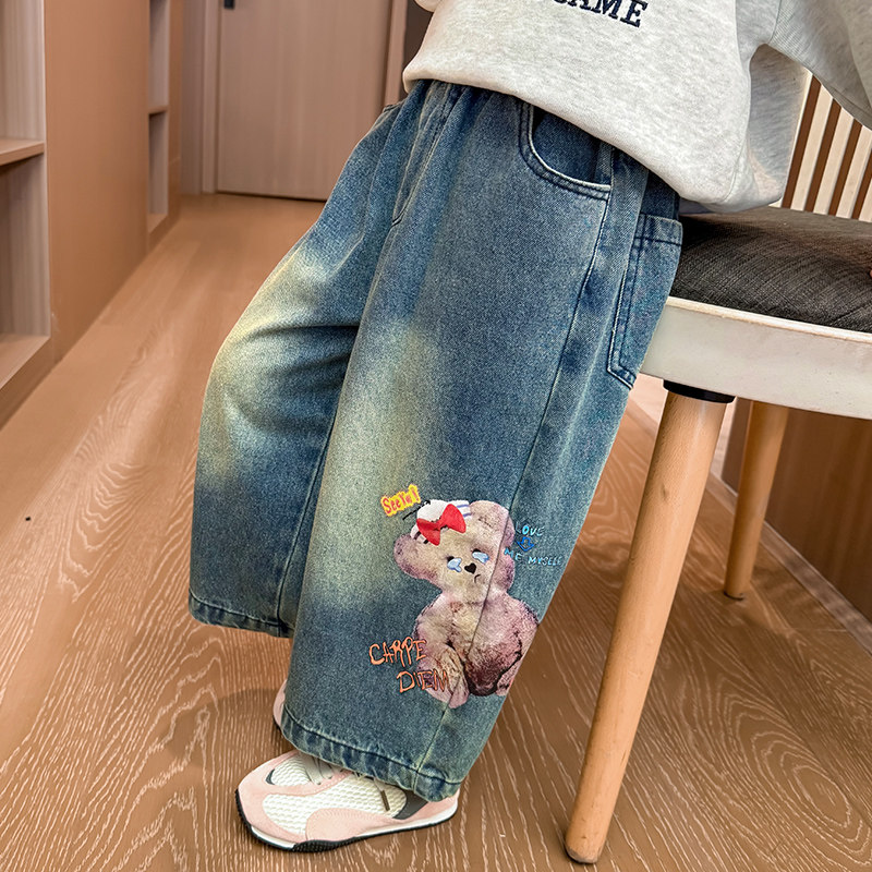 女小童牛仔裤春秋小脚裤简约新款ins风服装穿搭女生潮宝潮装女童