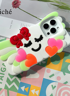 CLICHE 手机壳适用iPhone16proMAX 白色夜光睡宝苹果原创女新款 可爱高级 硅胶 防摔i斜挎手提软保护手机壳