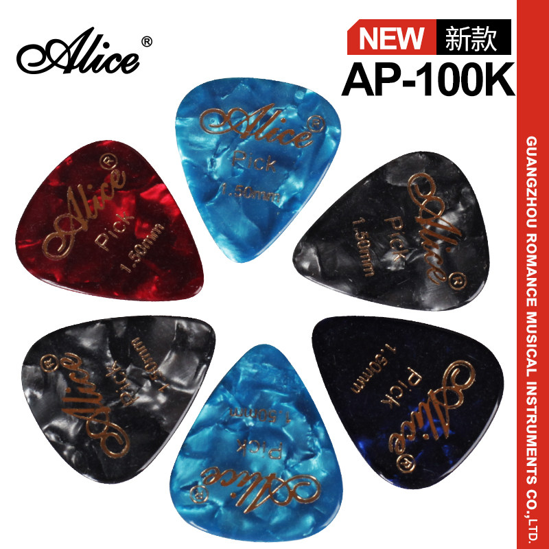 爱丽丝AP-100K电木民谣吉他拨片彩色赛璐珞弹片自选厚度100片盒装