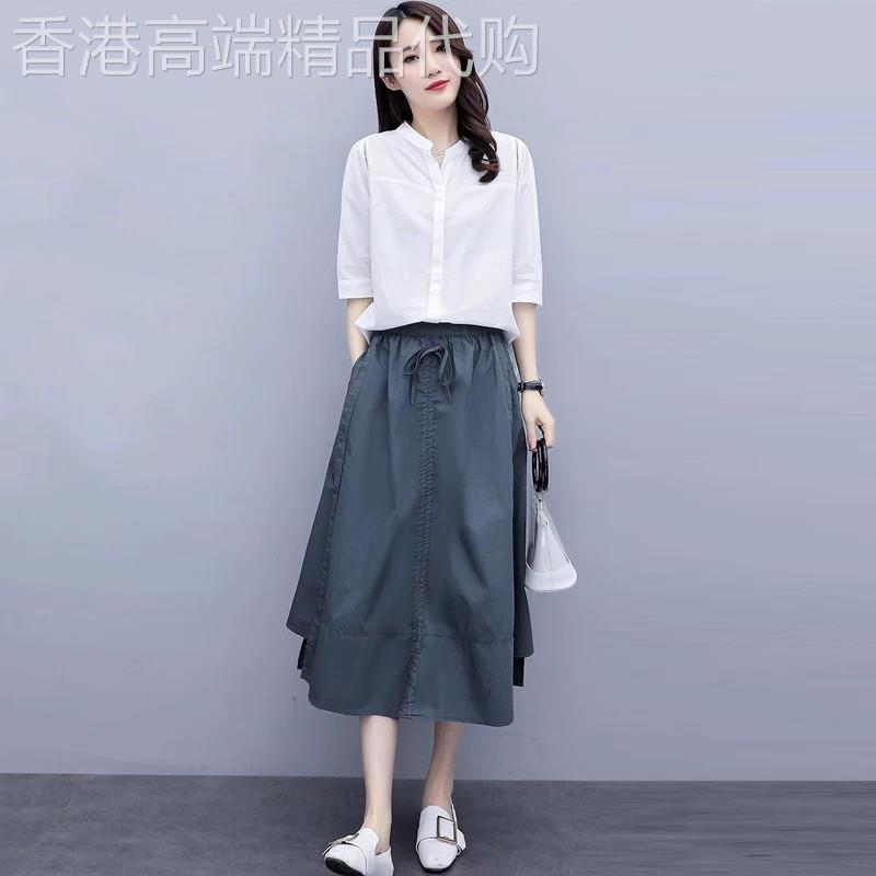 棉麻套装洋装女2026夏季新款气质高级感遮肚子显瘦宽松减龄裙子