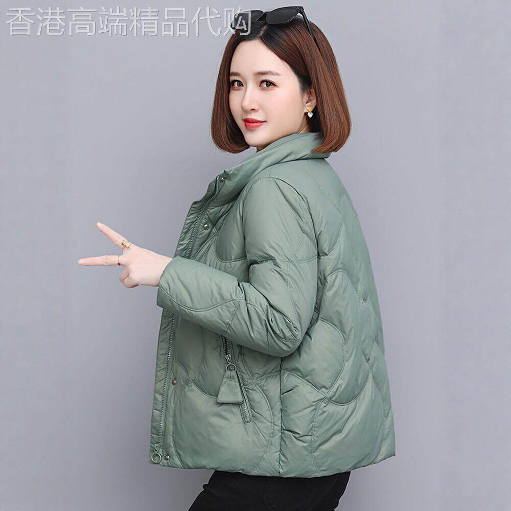 轻薄立领短款羽绒服女2025冬装中年妈妈洋气90白鸭绒小个子冬外套