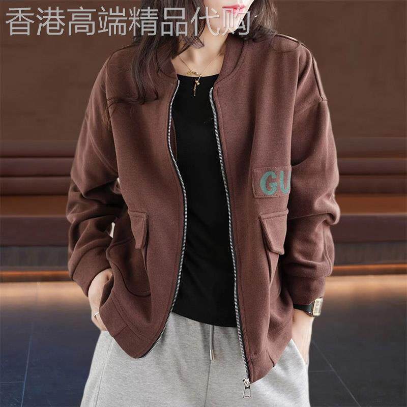 洋气大码休闲棒球服女百搭短款2025新款春秋爆款时尚卫衣开衫外套