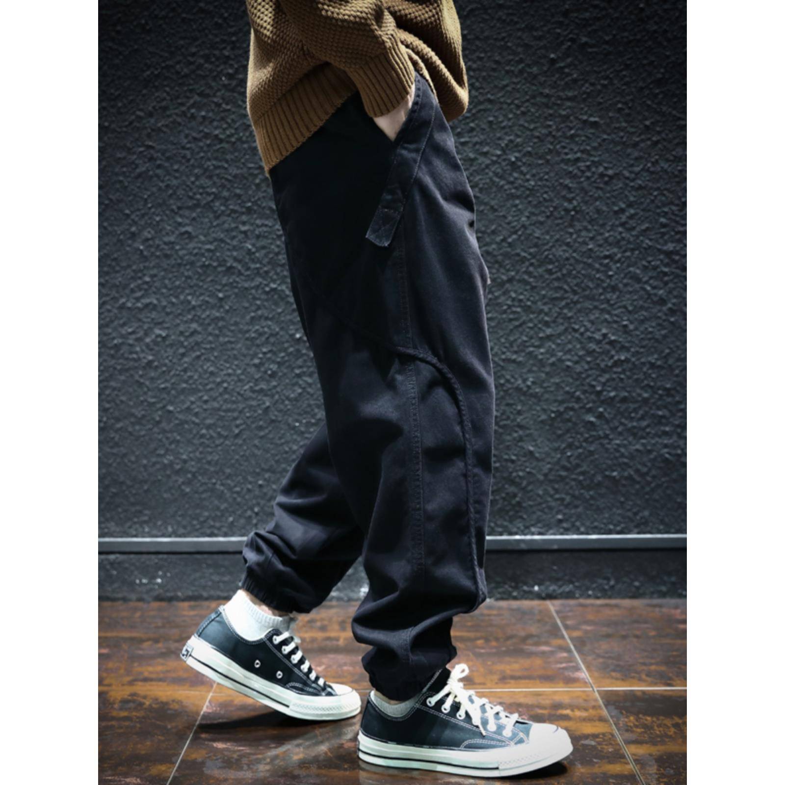 潮牌it neith BIAS束脚工装裤男宽松春秋款百搭大码潮流休闲长裤